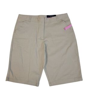 Nautica New Girls School Uniform Khaki Skinny Bermuda Shorts Size 16.5‎ Plus
